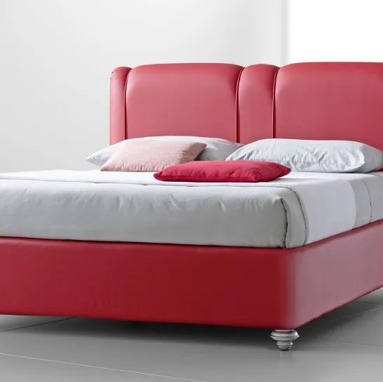 Letto elegante in ecopelle con testiera Astor di Stilfar Italia