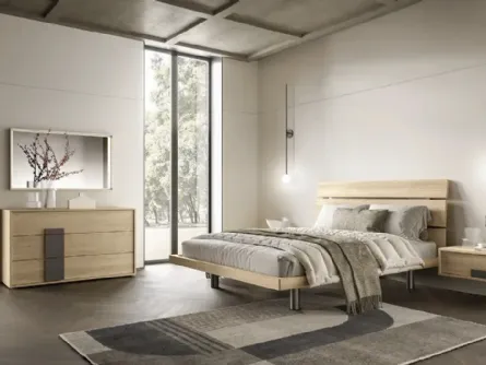 Letto Tree G14 in nobilitato rovere miele di Moretti Compact Giorno Notte