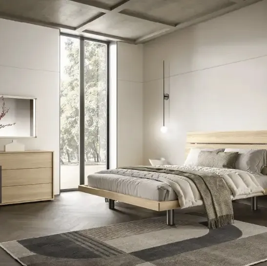 Letto Tree G14 in nobilitato rovere miele di Moretti Compact Giorno Notte