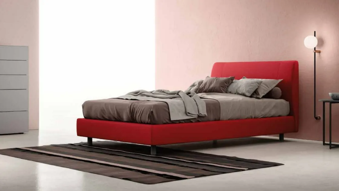 Letto in tessuto con testiera Spoon di Zalf