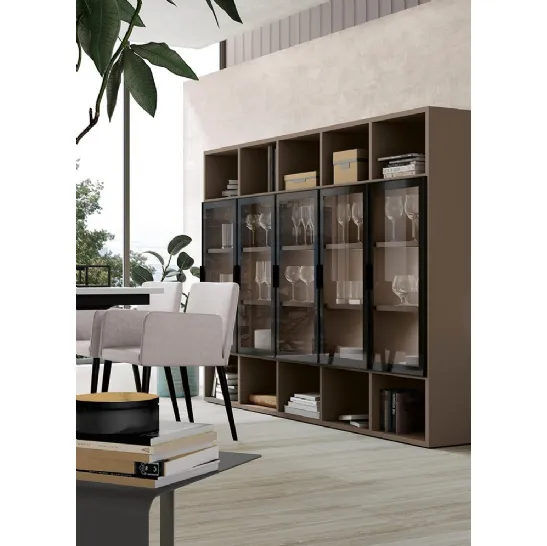 Libreria in melaminico con ante in vetro Golf Infinity L08 di Colombini Casa