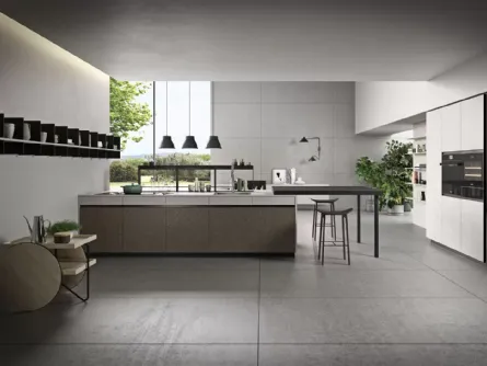 Cucina Moderna con penisola DJ 02 in melaminico con top in laminato di Dibiesse