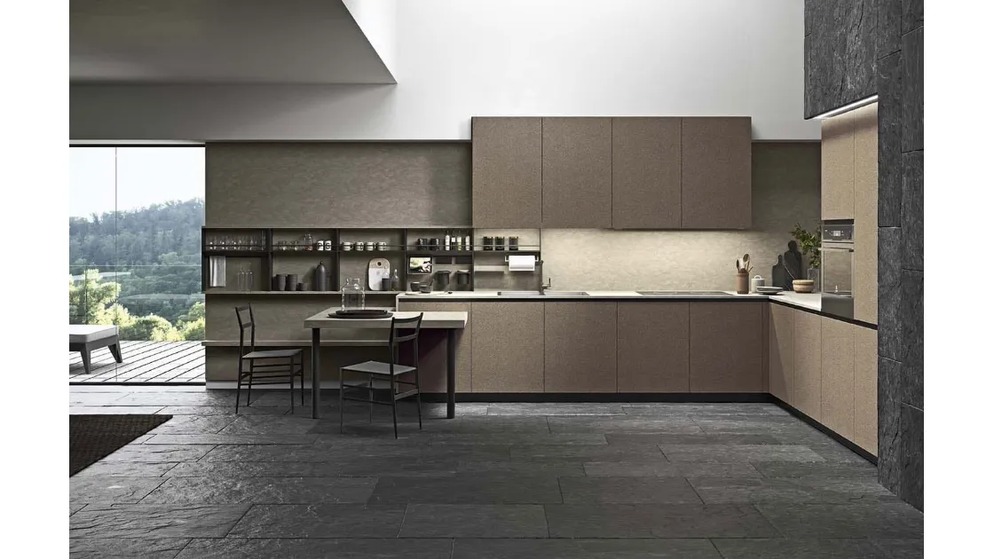 Cucina Moderna con penisola Spring Job 02 in laminato di Dibiesse